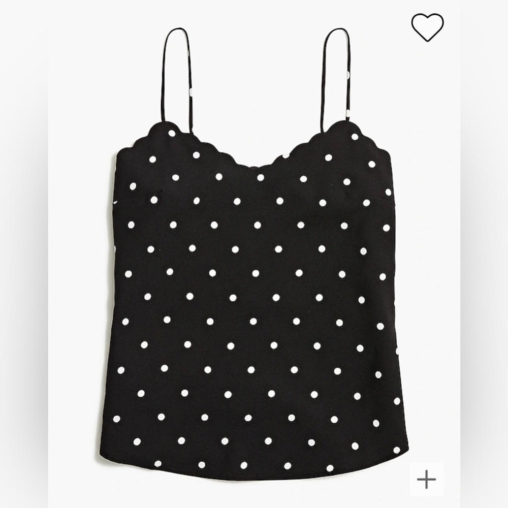 J. Crew Factory Scalloped Cami Top in Polka Dot